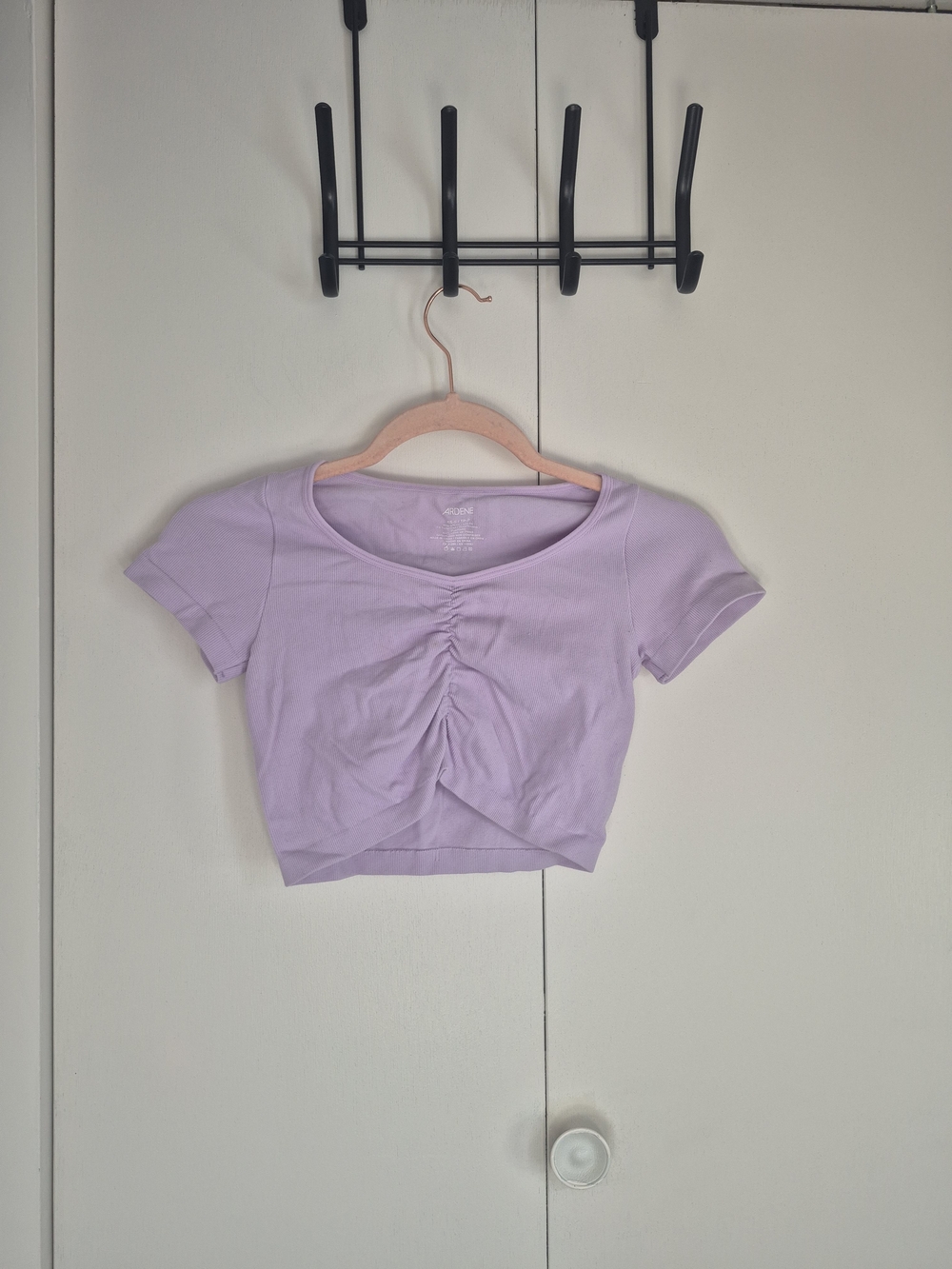 Ardene Light Lavender Ruched Crop Top